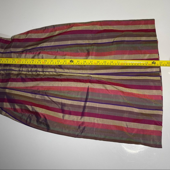 VTG 50s 60s Silk Striped Multicolored Stripes Handmade Dress Sheer Lining Lk New - Picture 12 of 16